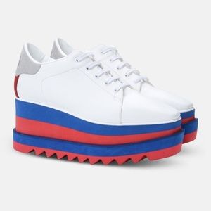 Stella McCartney White Sneak-Elyse Platforms